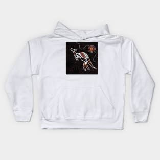 Aboriginal Art - Kangaroo Kids Hoodie